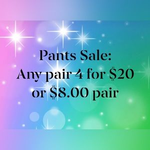 Various size pants from sizes 6-8
